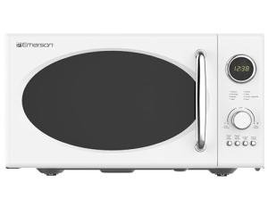 Emerson Retro Compact 800W Microwave Oven, White
