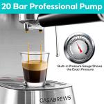 Compact CASABREWS Espresso Machine with Milk Frother