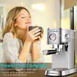 Compact CASABREWS Espresso Machine with Milk Frother