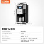 VEVOR Grind and Brew 8-Cup Coffee Maker