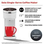 Single Serve Coffee Maker with Reusable Pod, White