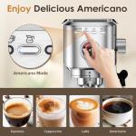 Compact 20 Bar Espresso Machine with Milk Frother