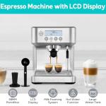 CASABREWS Espresso Machine with LCD and Milk Frother