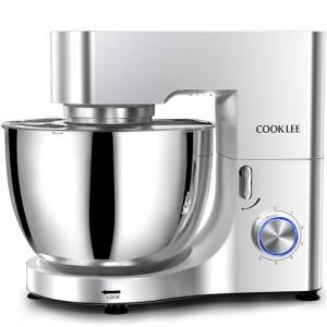 COOKLEE 9.5 Qt. Electric Stand Mixer, Silver