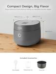 Cuckoo 3-Cup Fuzzy Logic Rice Cooker - Gray
