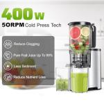 Slow Masticating Juicer with Wide Feed Chute