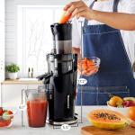 Elite Gourmet Masticating Slow Juicer with 3” Chute