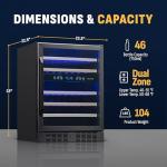 NewAir 24" Dual Zone Wine Cooler Fridge