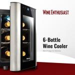 6-Bottle Compact Wine Cooler with Digital Control