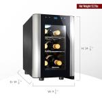 6-Bottle Compact Wine Cooler with Digital Control
