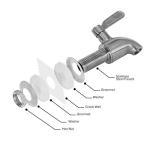 Porcelain Ceramic Water Dispenser with Stainless Steel Faucet