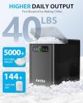 Aeitto Countertop Nugget Ice Maker Machine 40Lbs/24H