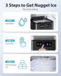 Aeitto Countertop Nugget Ice Maker Machine 40Lbs/24H