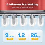 VIVOHOME 26lbs Countertop Ice Maker - Red