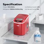 VIVOHOME 26lbs Countertop Ice Maker - Red