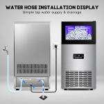 130LBS Commercial Ice Maker with Storage Bin