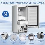 Electactic Nugget Ice Maker, 66Lbs/Day, Self-Cleaning