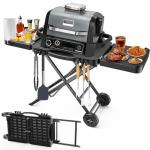 Portable Indoor Grill Stand with Folding Table