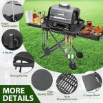 Portable Indoor Grill Stand with Folding Table