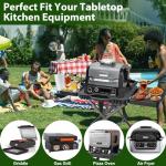 Portable Indoor Grill Stand with Folding Table