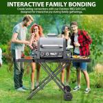 Portable Indoor Grill Stand with Folding Table