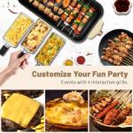 Pukomc 2-in-1 Electric Indoor Grill with Non-Stick Plate
