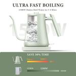 Fabuletta 1500W Stainless Steel Gooseneck Kettle