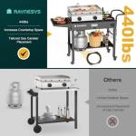 Folding Outdoor Grill Table with Wheels