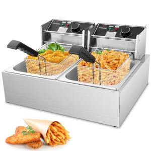 3400W Electric Deep Fryer with Dual Baskets