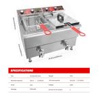 Heavy-Duty Stainless Steel Electric Deep Fryer 24L