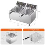 3500W Electric Commercial Deep Fryer with Baskets