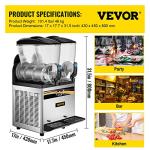 VEVOR 15L Commercial Slushy Machine for Drinks
