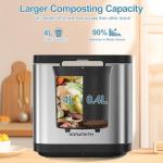 4L Smart Electric Kitchen Composter with LED Timer