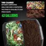 Hourleey 43 Gallon Dual Chamber Compost Bin
