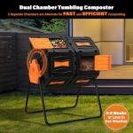 45 Gallon Dual Chamber Compost Tumbler for Gardens