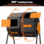 45 Gallon Dual Chamber Compost Tumbler for Gardens