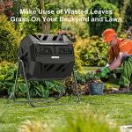 Dual Chamber 43 Gallon Compost Tumbler & Gloves