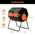 45 Gallon Dual Chamber Compost Tumbler for Gardens