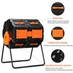 45 Gallon Dual Chamber Compost Tumbler for Gardens
