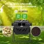 Dual Chamber 43 Gallon Compost Tumbler & Gloves