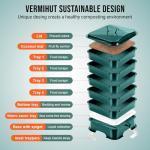 Vermihut Plus 5 Tray Worm Composter - Dark Green