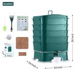 Vermihut Plus 5 Tray Worm Composter - Dark Green