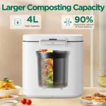 4L Smart Electric Composter for Kitchen Use