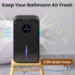 Quiet Portable Dehumidifier with Timer for Home