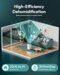 2000 Sq. Ft Dehumidifier with LED Humidity Light