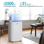 ANDTE 34-Pint Dehumidifier for Large Spaces