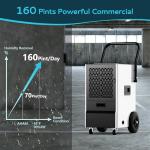 EUHOMY 160 Pints Commercial Dehumidifier with Hose