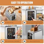 WHALL 2-Slice Touch Screen Stainless Steel Toaster