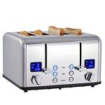 CUSIMAX 4-Slice Toaster with LED Display & Wide Slots
