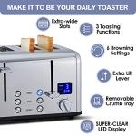 CUSIMAX 4-Slice Toaster with LED Display & Wide Slots